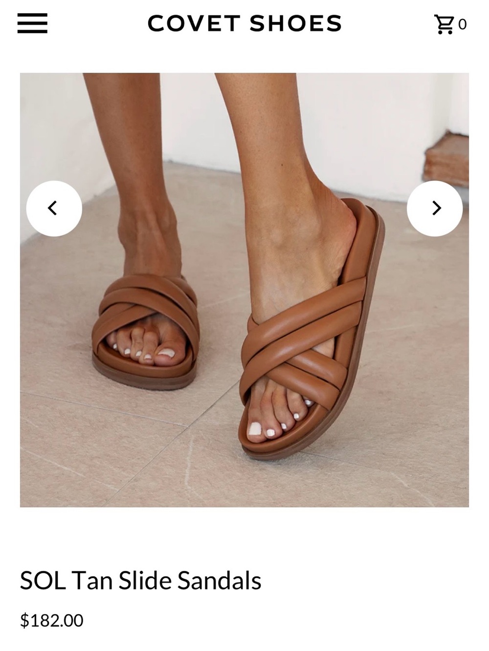 Woven Tan Slide Sandals for Women